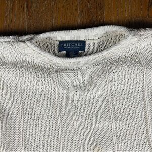 Vintage Britches Great Outdoors Roll Neck Sweater Mens 2XL White Cotton Knit USA